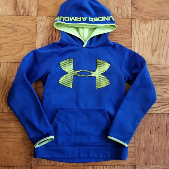 blue and green under armour hoodie